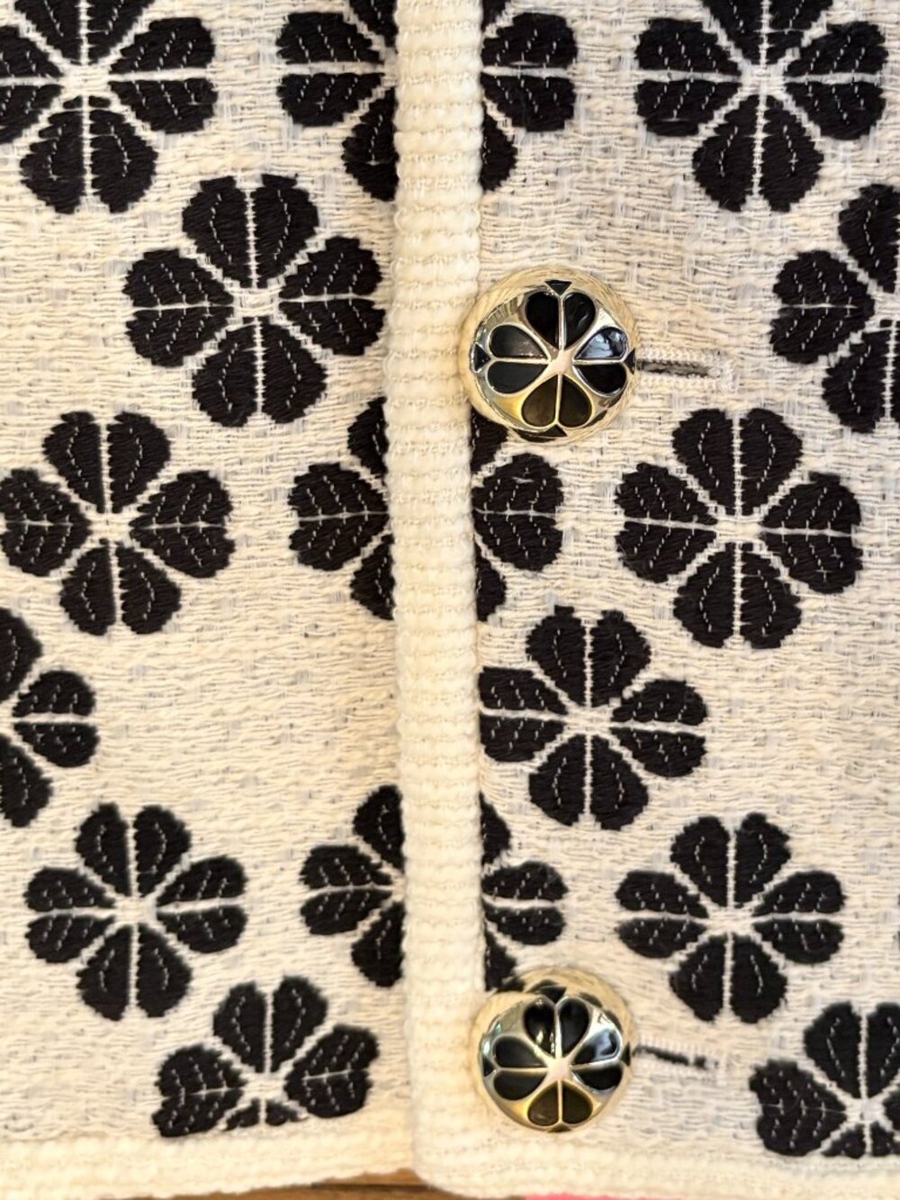 NWT Kate Spade Floral Black and White Tweed Mini Skirt. Size 2 - Picture 6 of 11